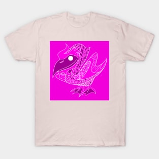 seagull pelican ecopop in pink floral pattern T-Shirt